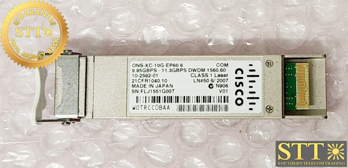 ONS-XC-10G-EP60.6 CISCO 10G MR XFP DWDM 1560.61 TRANSCEIVER WOTRCC0BAA