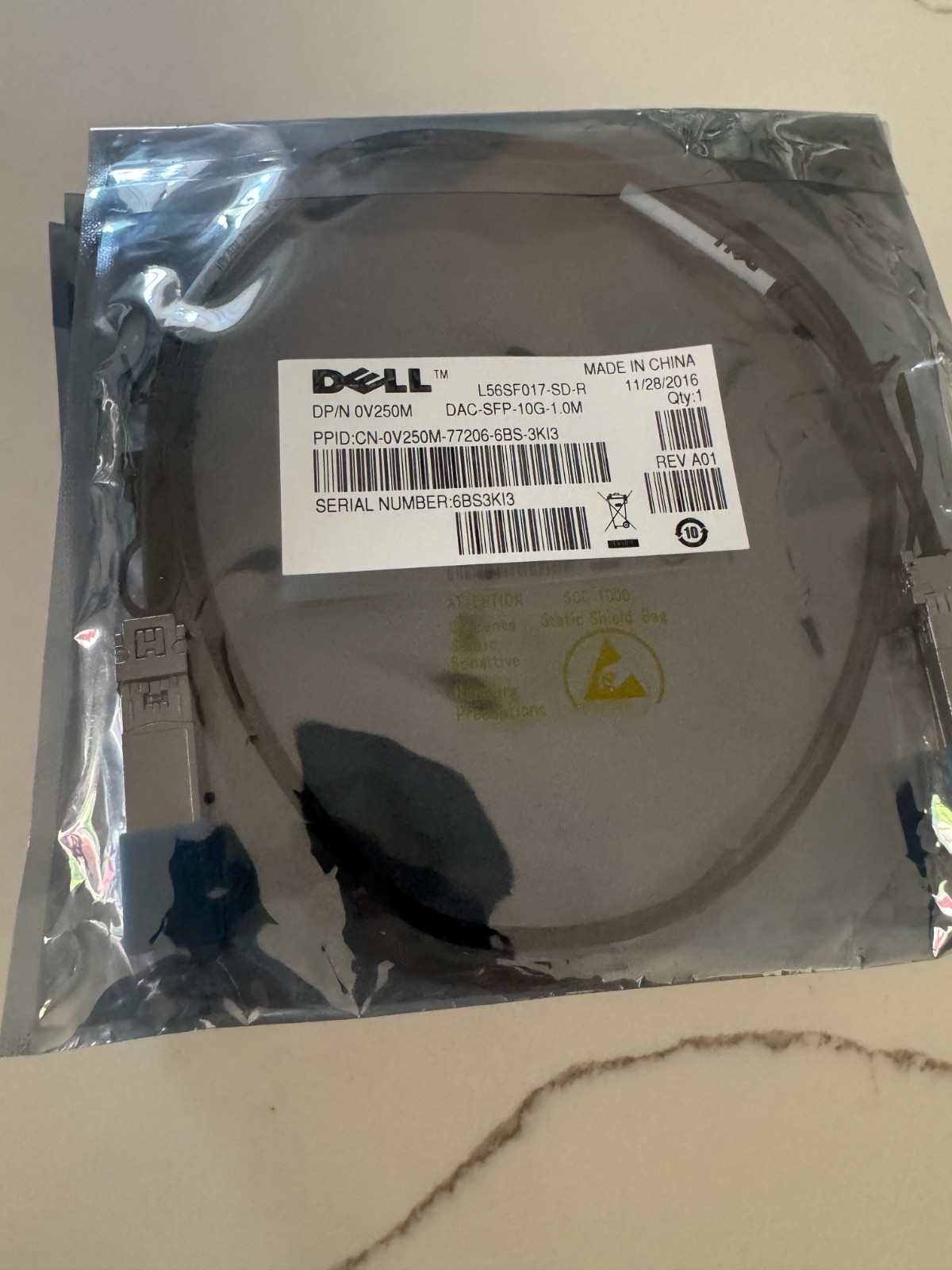 LOT OF 10 NEW SEALED Dell V250M 0V250M 10Gb SFP+ DAC Cable 1M OEM
