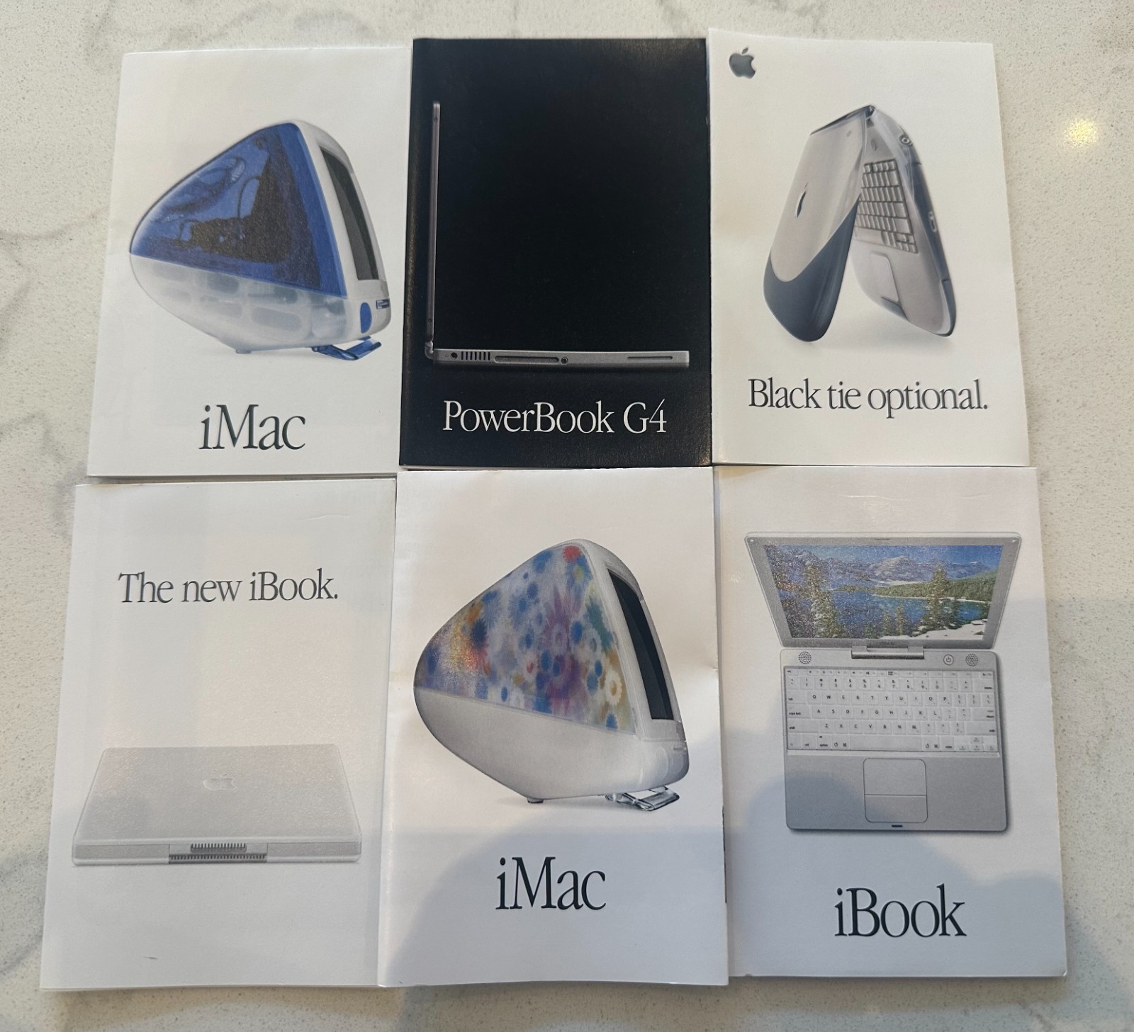 x6 Rare Vintage Apple Promotional Product Foldout Flyers iMac iBook PowerBook