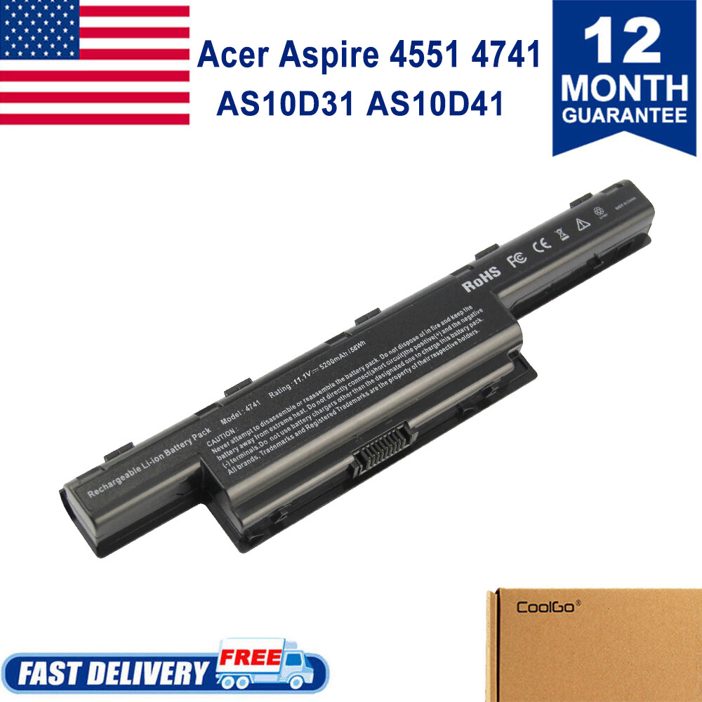 New Laptop Replacement Battery for GATEWAY AS10D AS10D31 AS10D41;5200mAh;6 cells