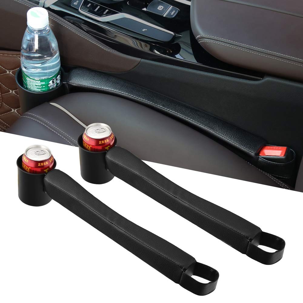 2 Prices Car Seat Gap Filler Pad PU Leather Console Side Pocket Organizer and...