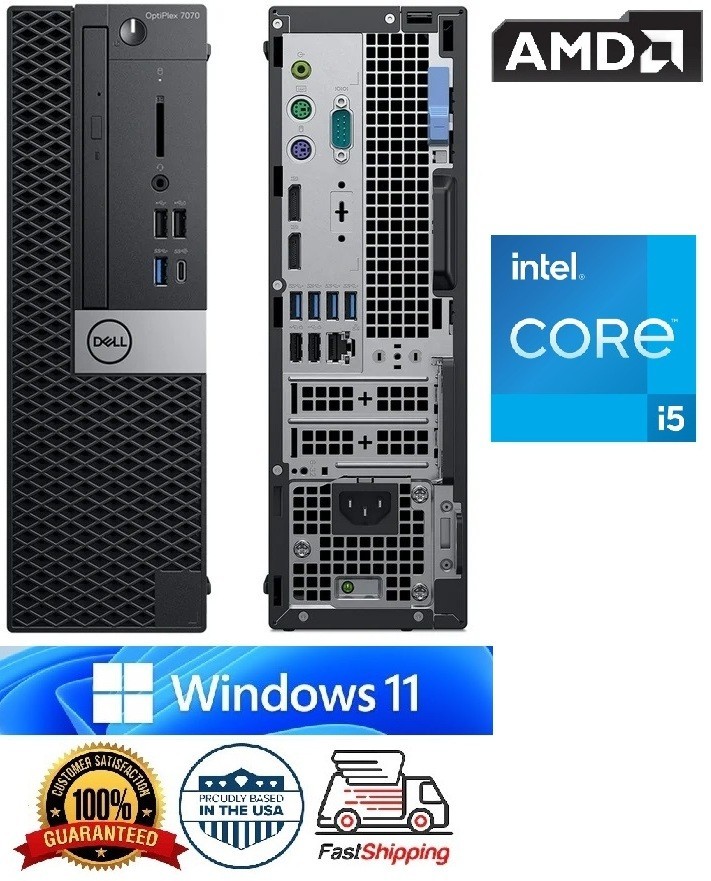 Dell OptiPlex 7070 Desktop Budget Gaming 16GB RAM SSD+HDD AMD Wi-Fi WIN11 Pro