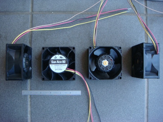 LOT of TWO (2) SANYO DENKI 9HVB0812P1G001 12V 80x80x38mm FAN's - New & Unused