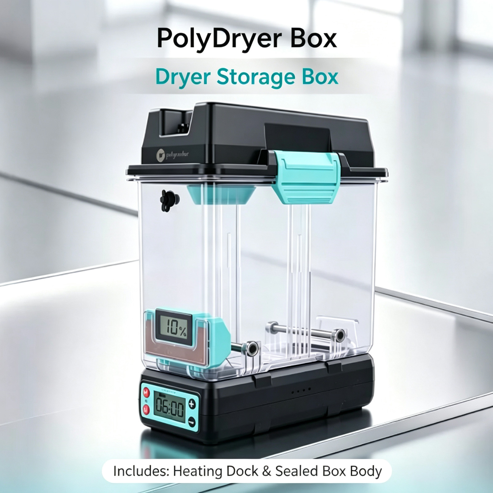 Polymaker PolyDryer Modular 3D Filament Dryer Airtight Storage Box 1KG Spool
