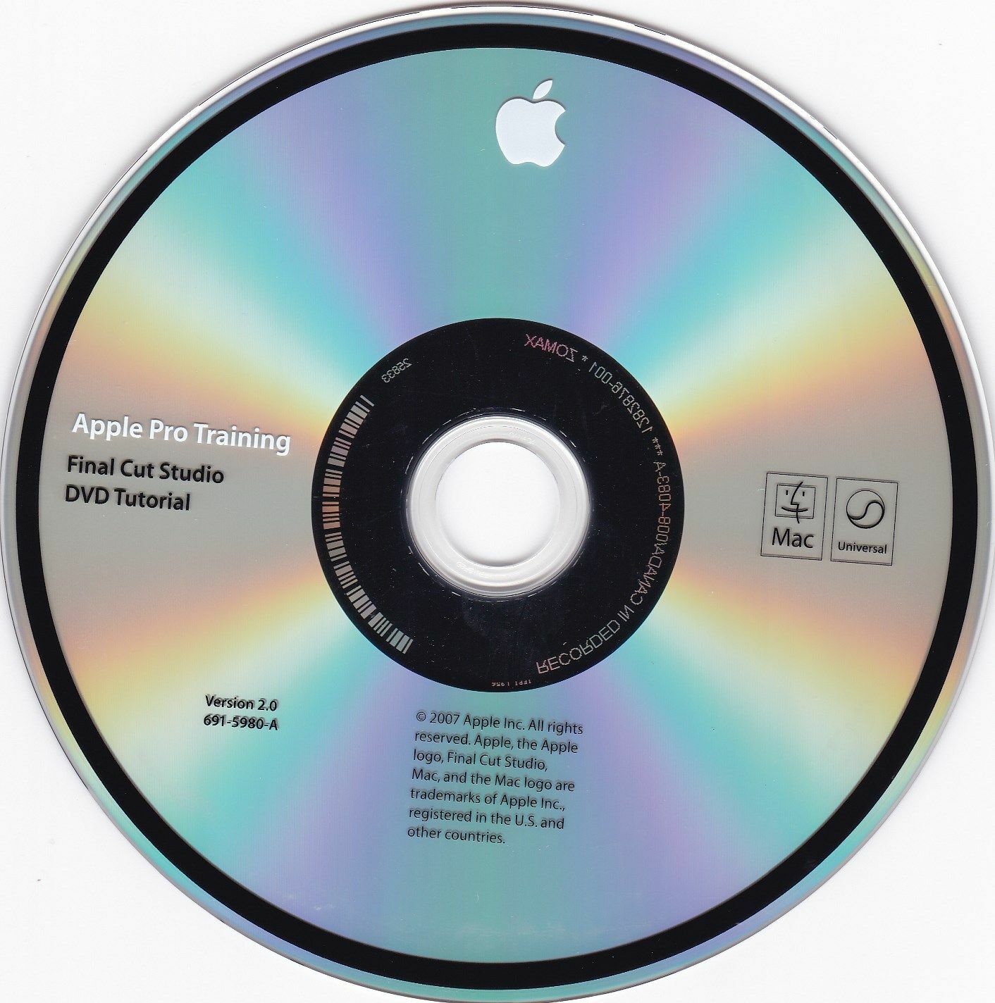 Individual Replacement For Apple Final Cut Studio HD (PC Program) Disc Of Choice