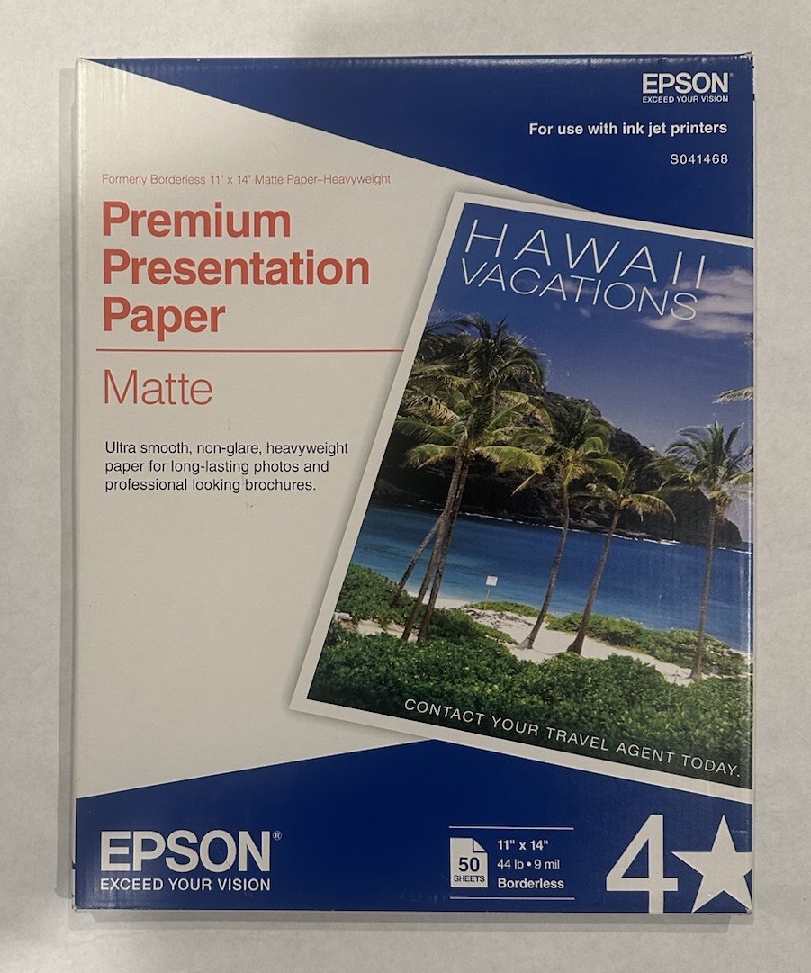 Epson Borderless 11x14 Matte Paper Heavyweight S041468