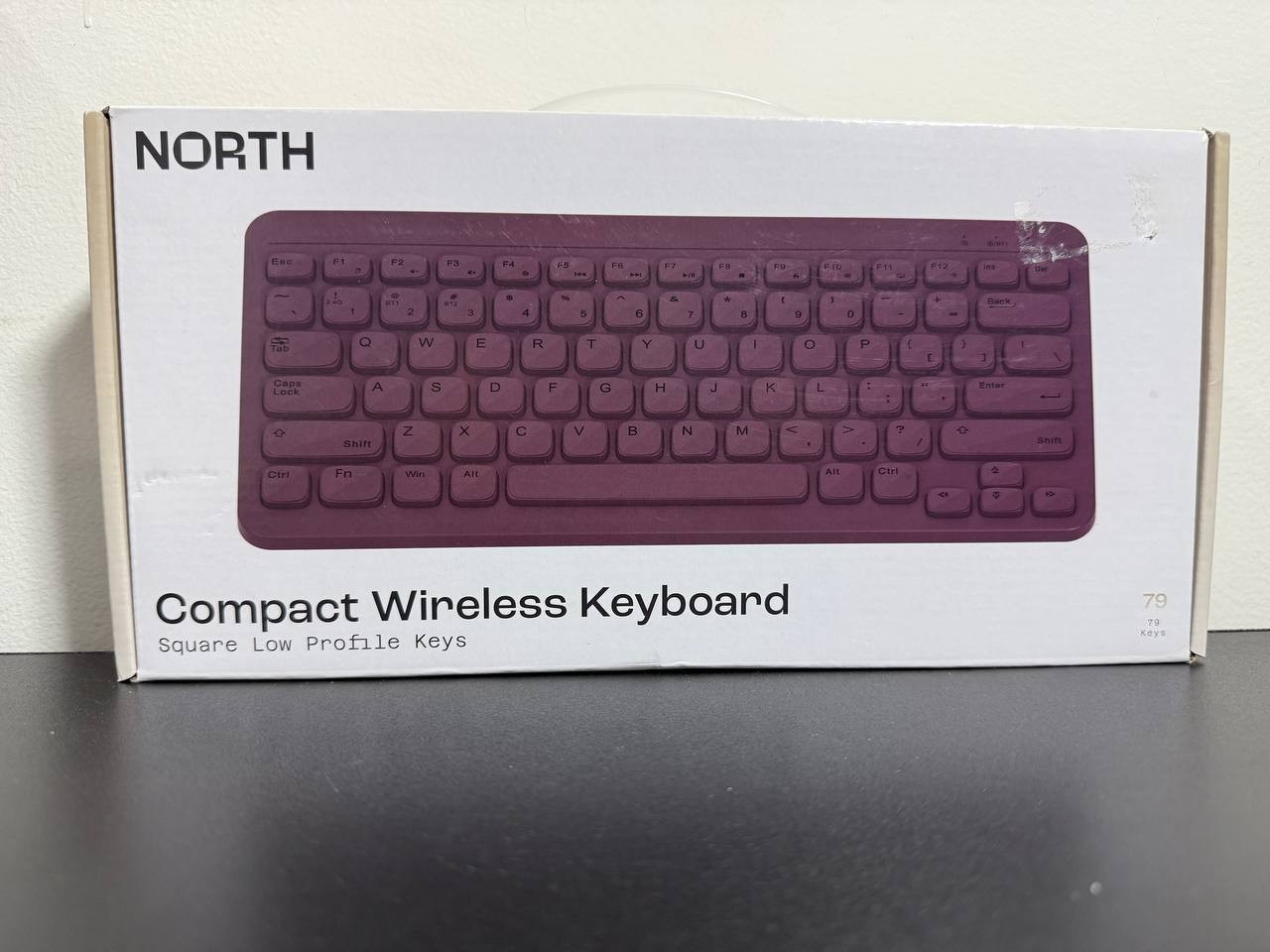 North Compact Square Key Wireless Keyboard - Plum Purple