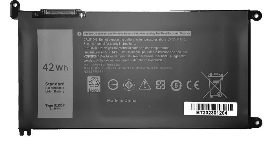 51KD7 Laptop Battery for Dell Chromebook 11 3180 3181 3189 5190 2-in-1 14 3400
