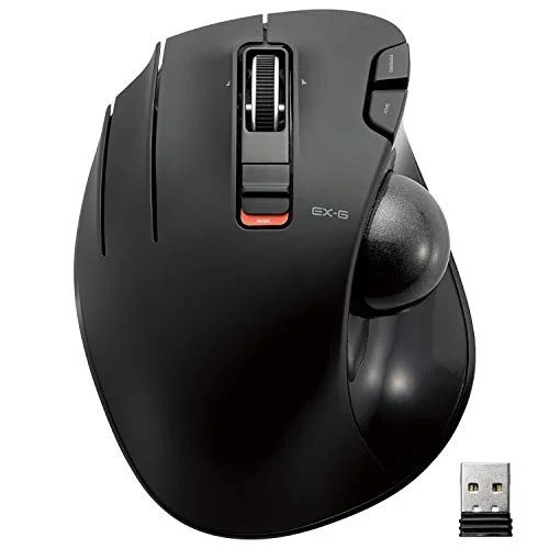 ELECOM EX-G Left Handed Wireless Trackball Mouse M-XT4DRBK 2.4GHz 6 Button Black