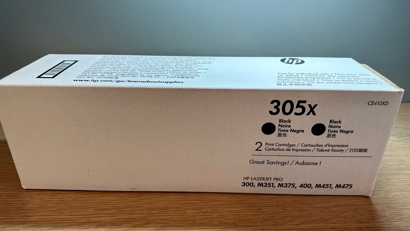 HP 305X CE410X Black Toner Cartridge Genuine OEM New SEALED (Split Dual Pack)