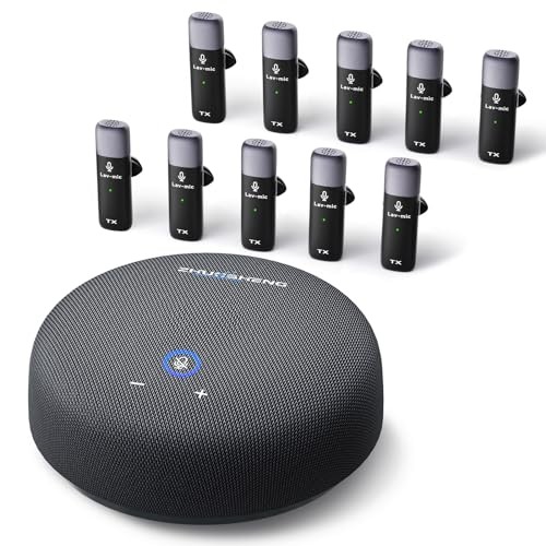 Conference Speaker and Microphone, USB Sperakerphone with 10 AI Mics, 360° CS02