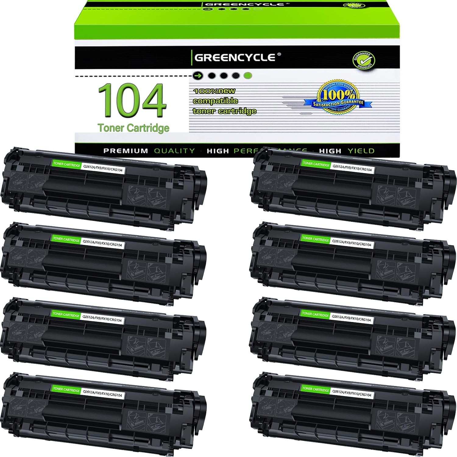 8PK FX9 FX10 Toner Cartridge fit for Canon 104 ImageClass MF4122 MF4690 MF4680