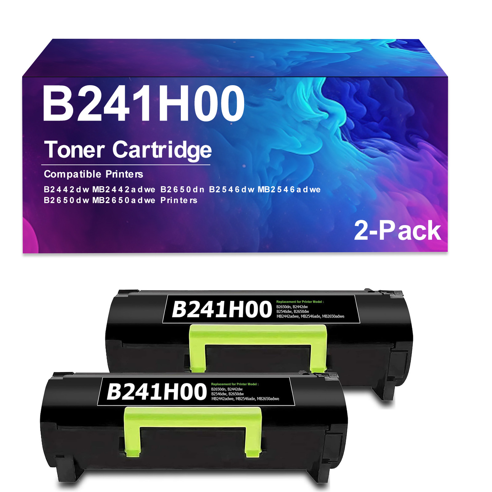 2Pack B241H00 Toner Cartridge Replacement for B2442dw MB2442adwe B2650dn B2546dw