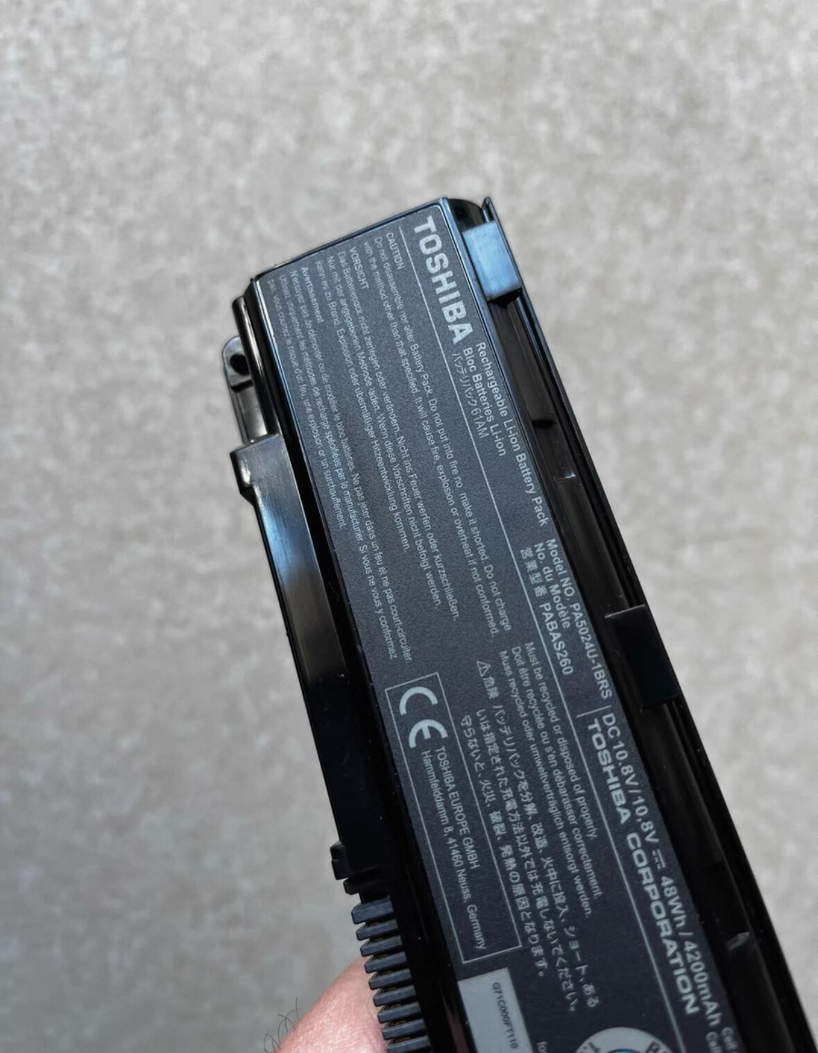 Genuine OEM PA5024U-1BRS Battery For Toshiba Satellite C850 PABAS260 48Wh
