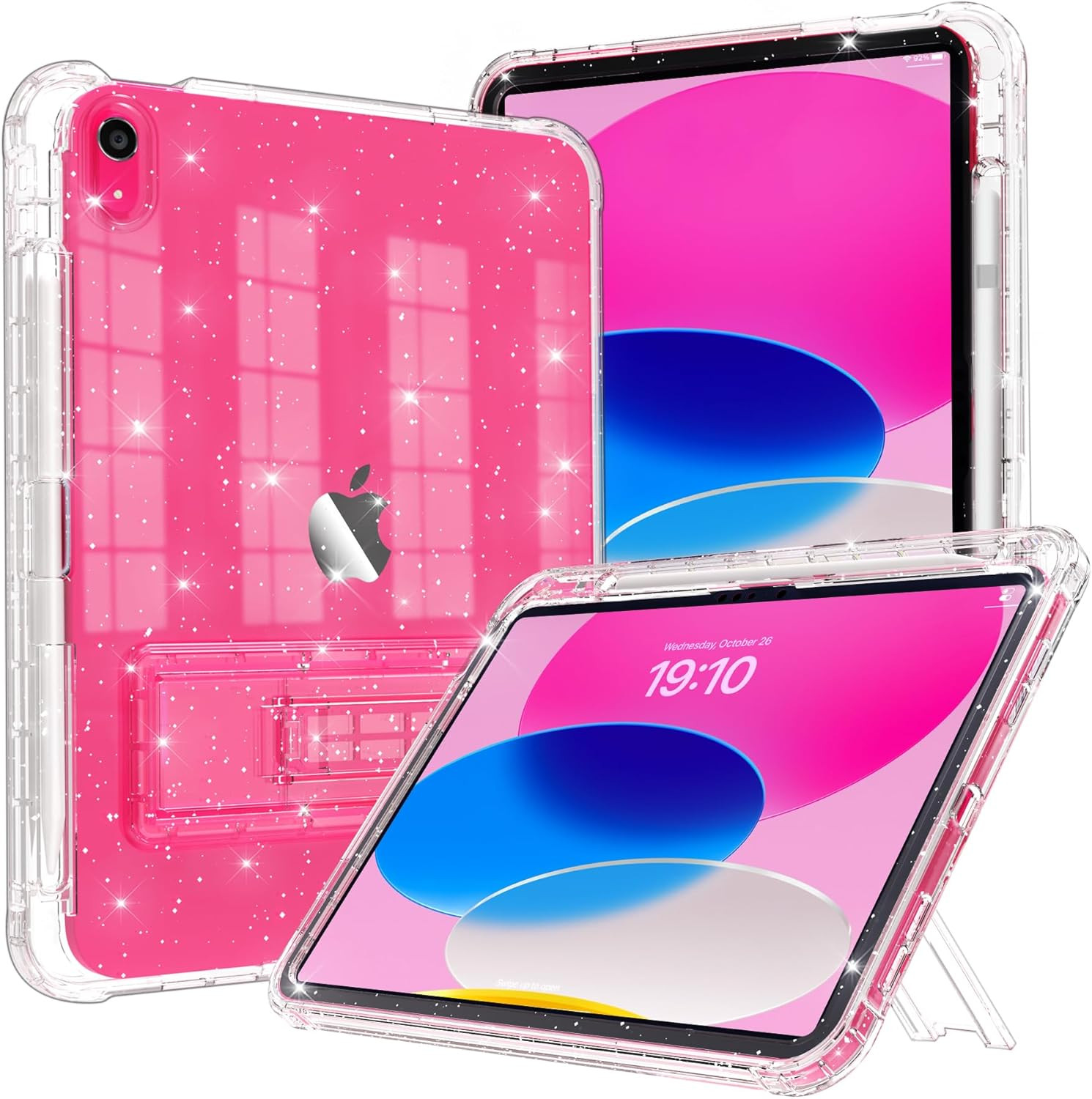 Funda para iPad A16 11" y 10.9", con Soporte y Holder para Lápiz, Brillante.