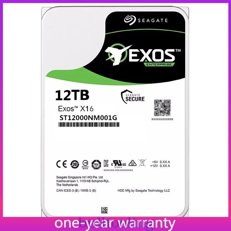 Seagate Exos X16 ST12000NM001G 12TB 512E 3.5" SATA Enterprise HDD Hard Drive