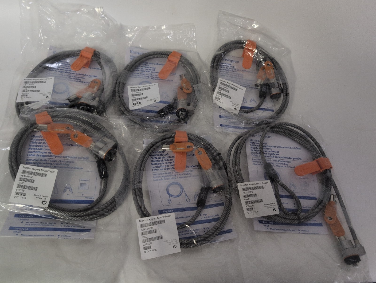 LOT OF 6 KENSINGTON MASTER KEYED MICRO SAVR K64186FM