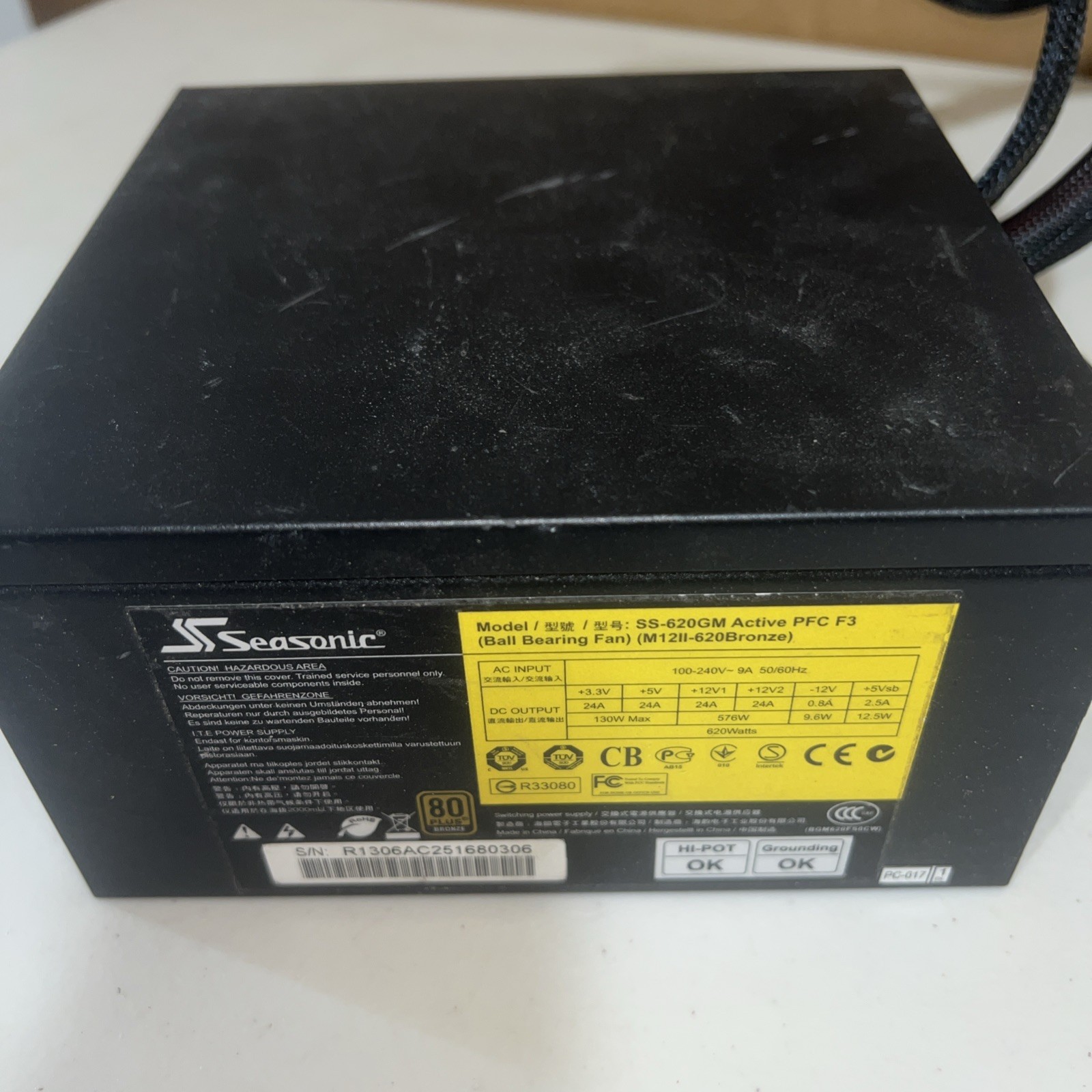 Seasonic SS-620GM Active PFC F3 80 Plus Bronze 620W Power Supply-M1-2II-620BRONZ
