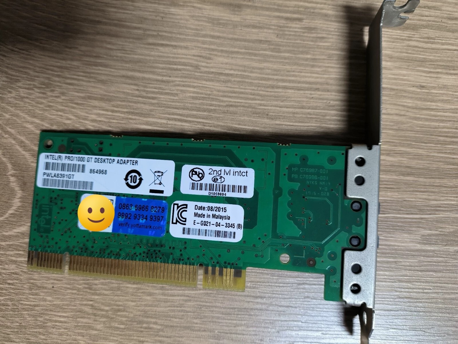 1PCS Intel PRO/1000 GT DESKTOP ADAPTER PWLA8391GT 1000Mbps PCIe NETWORK ADAPER