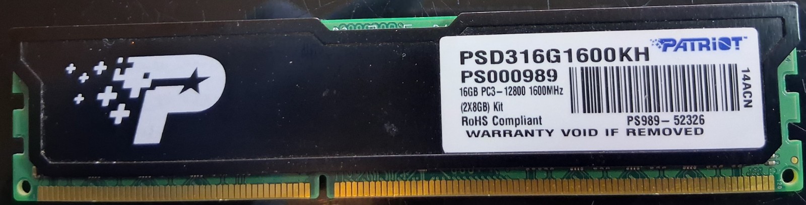 Patriot 8GB DDR3-1600 PC3-12800 PC  Memory...