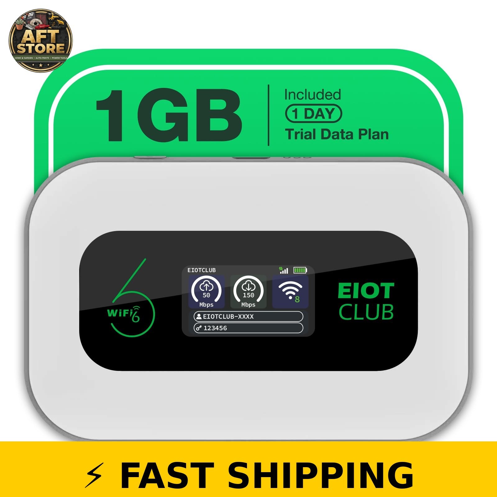 EIOTCLUB 4G LTE Portable WiFi Hotspot with 1GB Trial Data