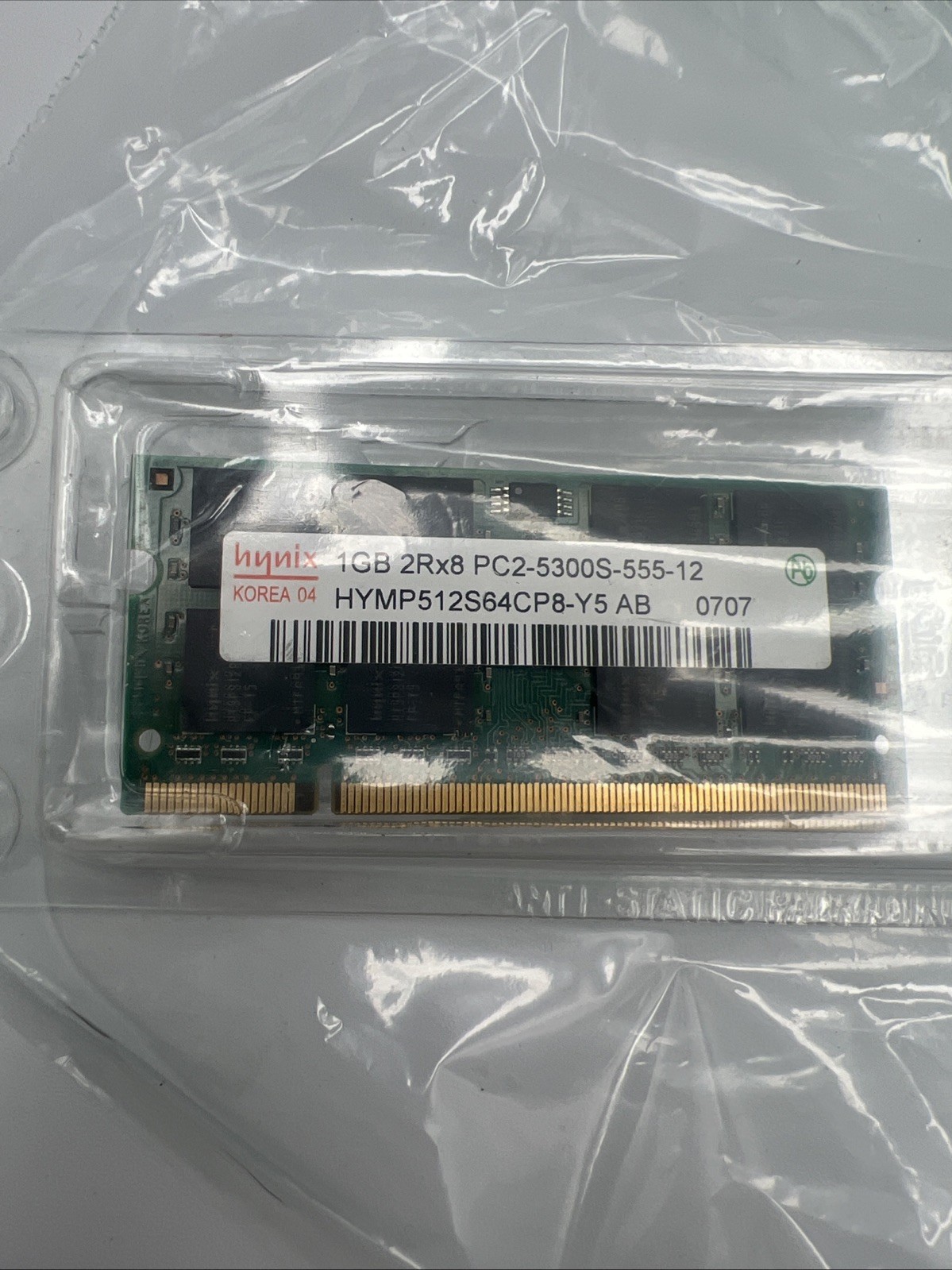 HYNIX DDR2 1GB 2Rx8 PC2-5300S-555-12 HYMP512S64CP8-Y5 AB-C SODIMM LAPTOP MEMORY