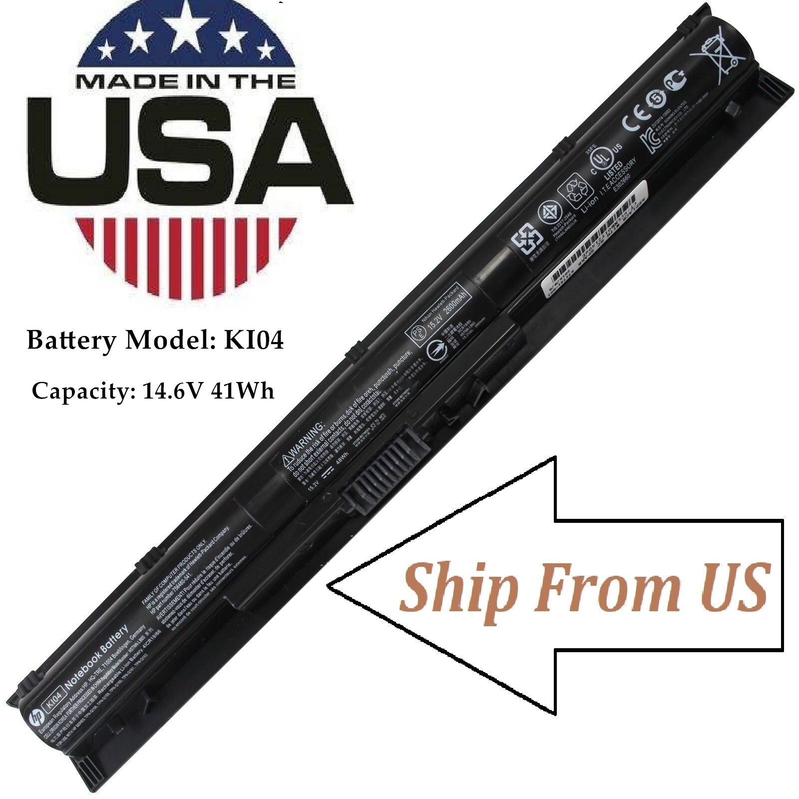 Genuine NEW K104 KI04 Battery HP Pavilion 14/15/17-AB000 HSTNN-LB6S 800049-001