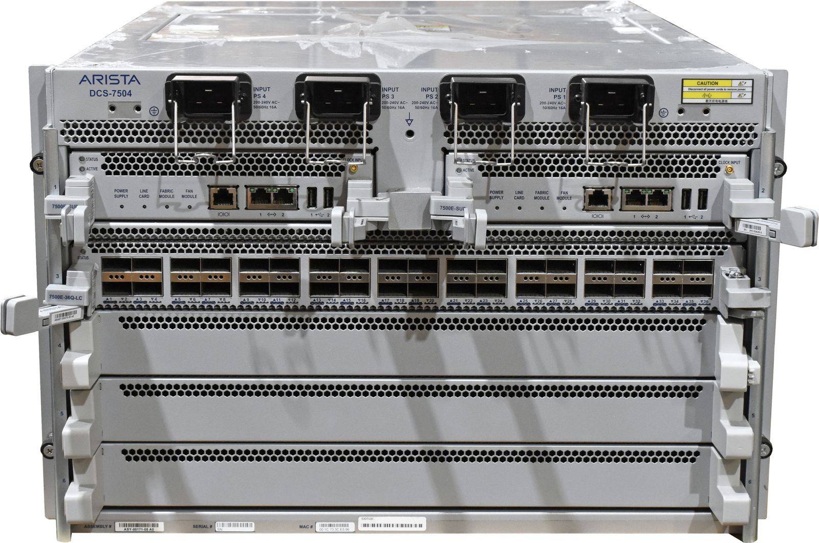 Arista DCS-7504 Data Center Switch +DCS-7500E-36Q-LC 2x DCS-7500E-SUP