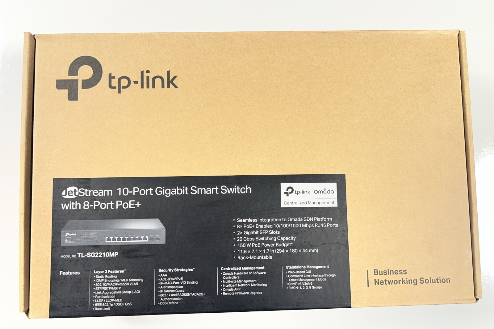 TP-LINK TL-SG2210MP JetStream 10-Port Gigabit Smart Switch with 8-Port PoE+; New
