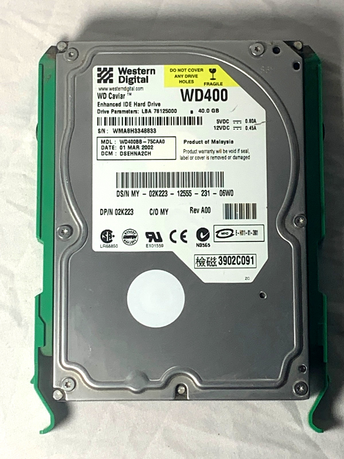 Western Digital WD400BB 40 GB,Internal (WD400BB-75CAA0 Hard Drive AUCTION FIND