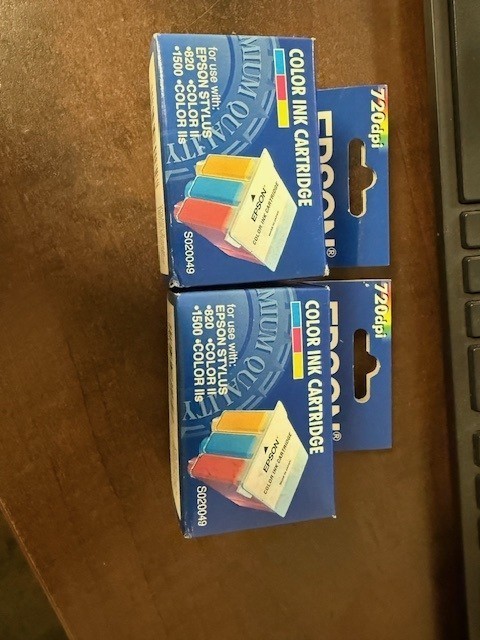 New EPSON S020049 Color Ink Cartridge,.  LOT OF 2.  SEALED BOX EXPIRED