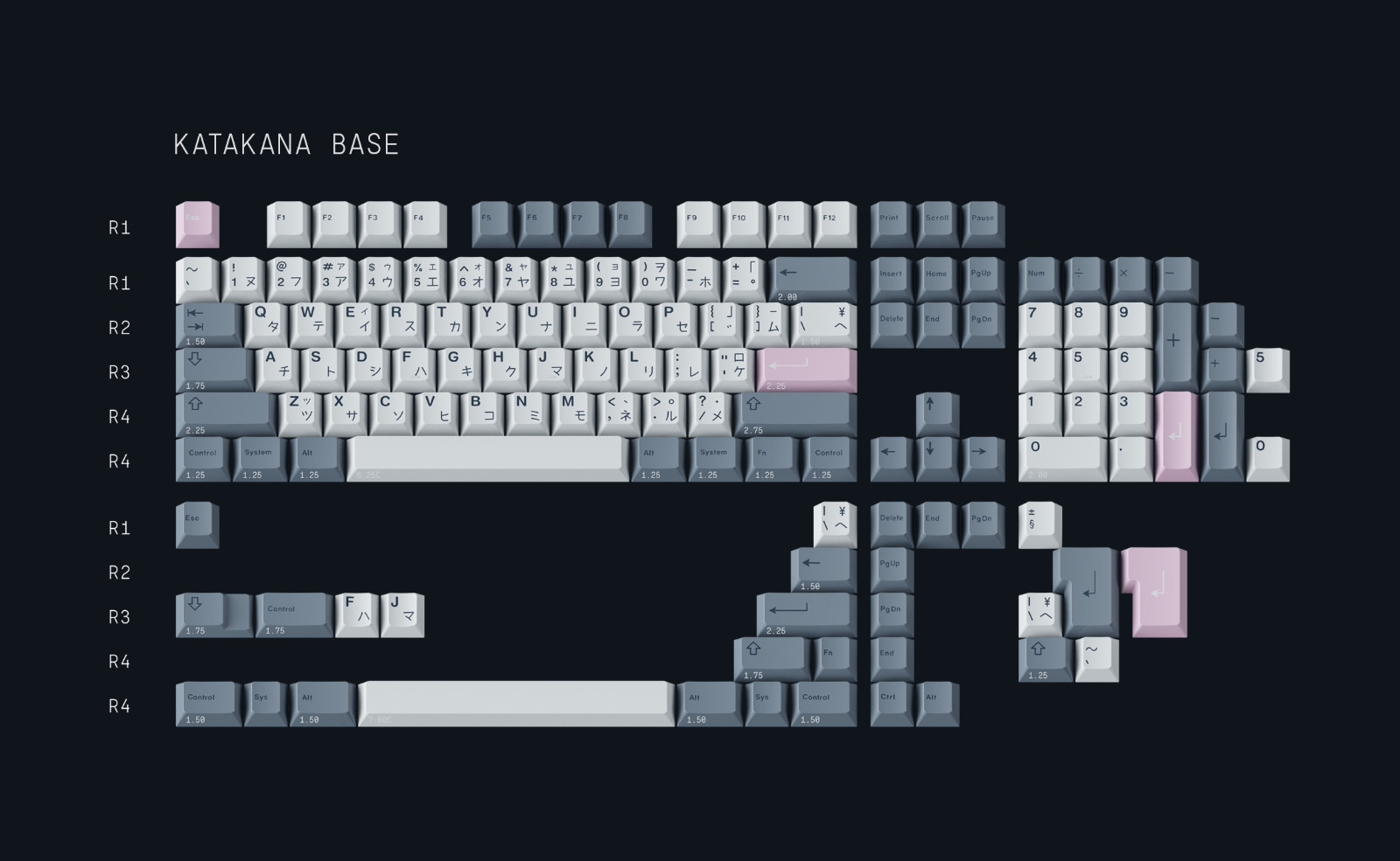 GMK Fuji Katakana Bundle - Katakana Base Kit + Novelties + Spacebars + Rama Fuji