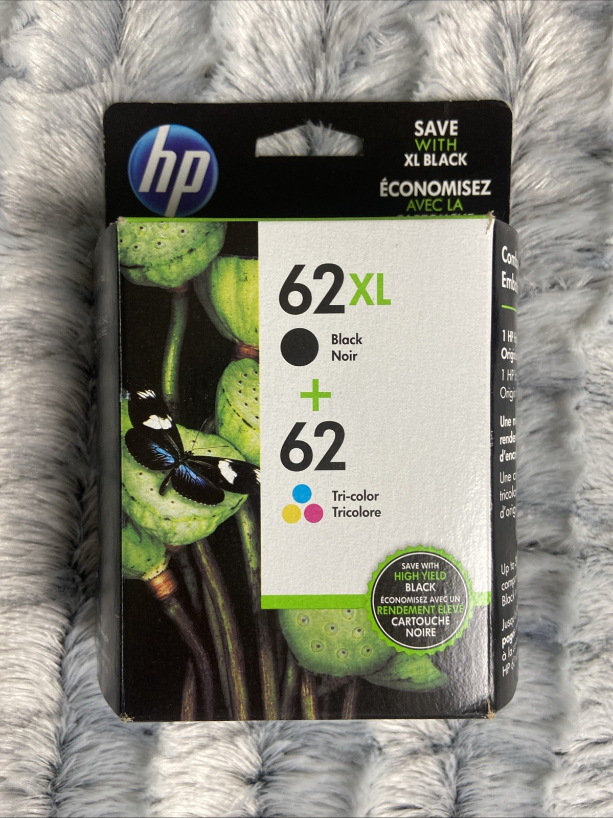 HP N9H67FN (62XL + 62) Black High Yield and Tri-Color Combo Pack Cartriges