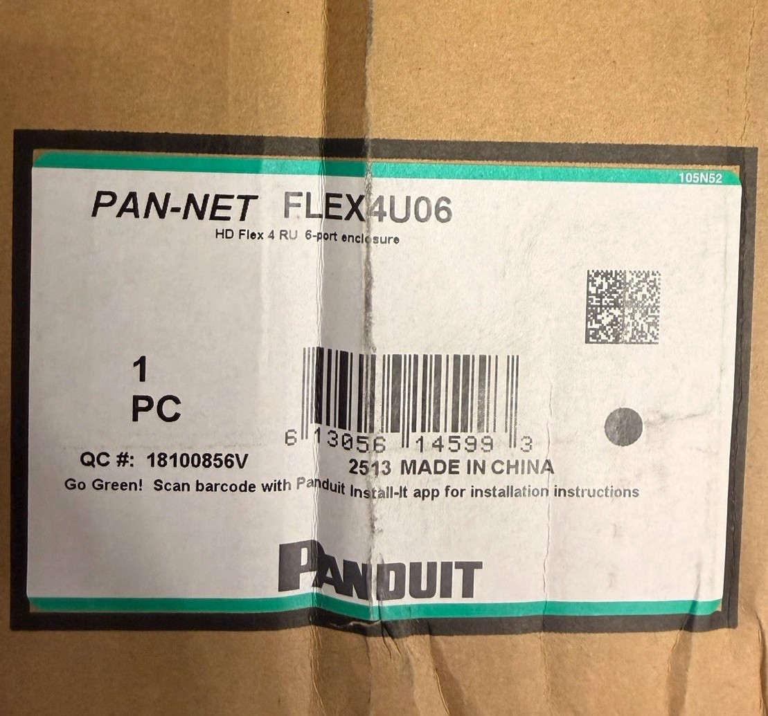 PANDUIT Pan-Net FLEX4U06 4RU 19in 6-Port RJ-45 Network Patch Panel
