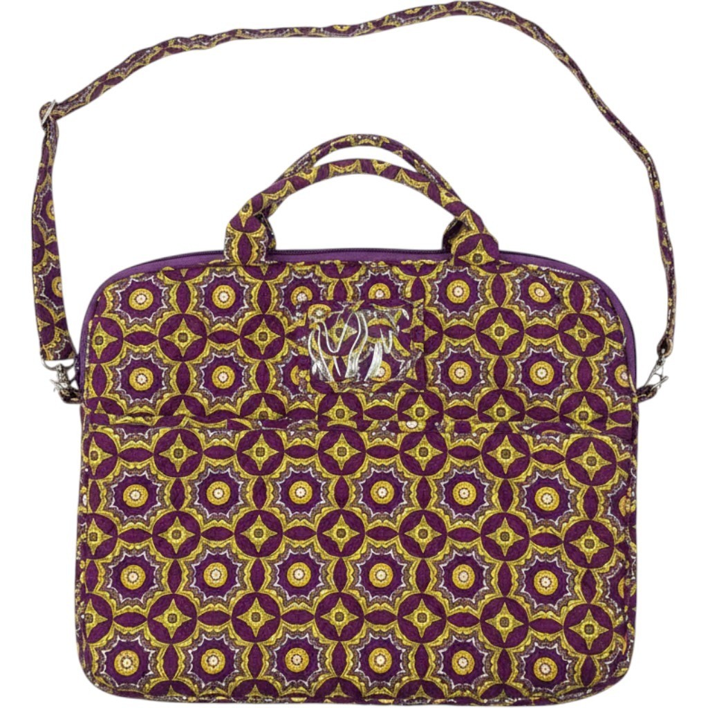 Vera Bradley Plum Crazy Quilted Laptop Messenger Bag Crossbody Purple Floral