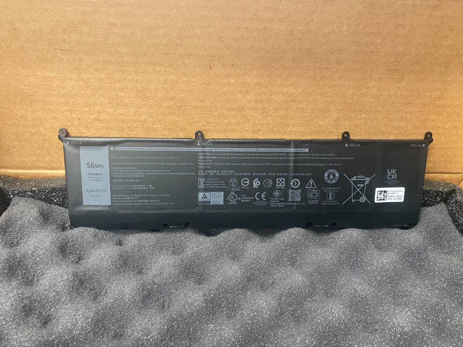 NEW GENUINE Dell 56Wh 8FCTC Laptop Battery XPS 15 9500 P8P1P DVG8M Series