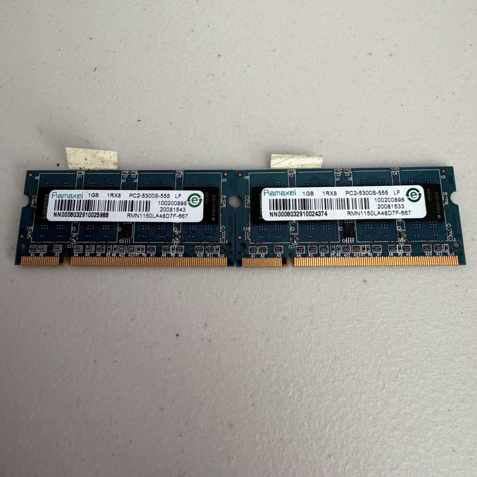 2 Ramaxel 1GB DDR2-667 PC2-5300S SO-DIMM Laptop RAM RMN1150LA48D7F