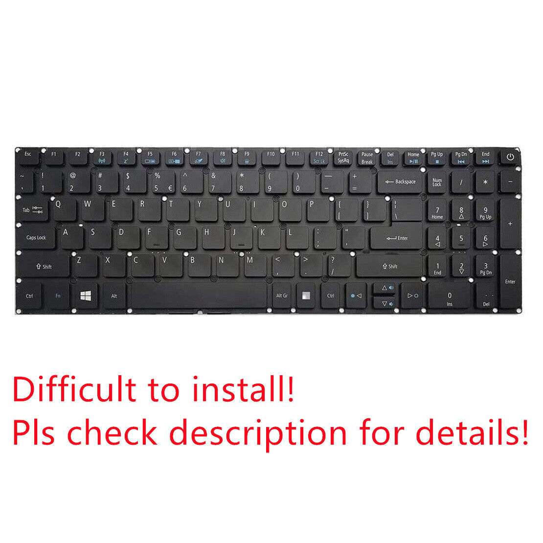Original US Non-Backlit Keyboard for Acer TravelMate P259-M