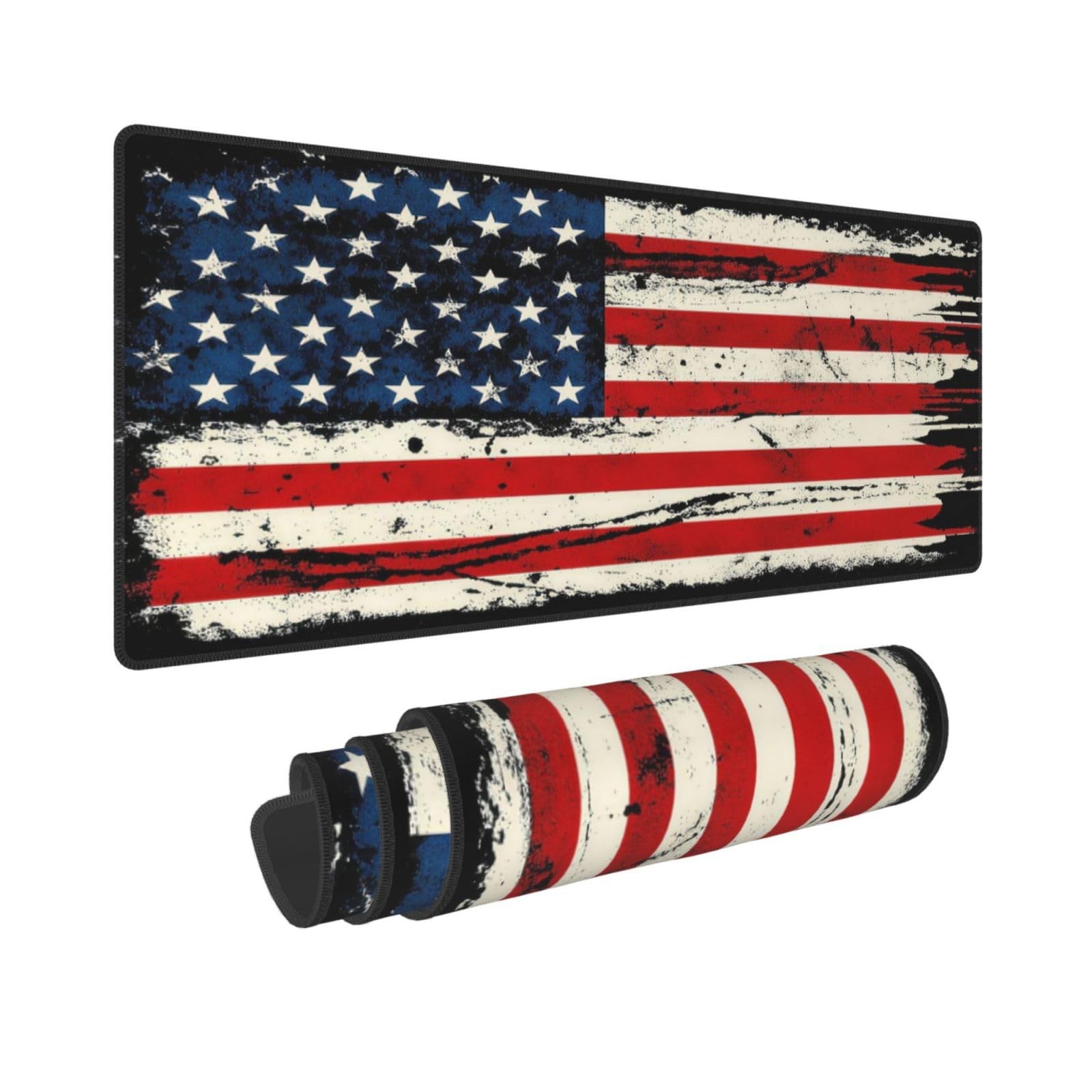 American Flag Mouse Pad,Office Desk Mat 31.5"×11.8",Large Gaming Mouse Pad wi...