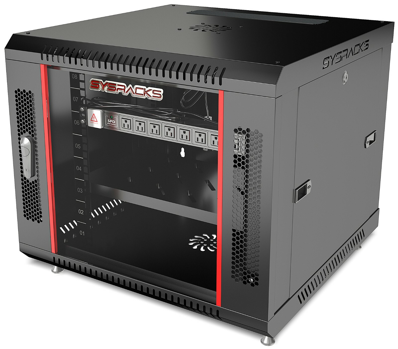 Sysracks 9U Wall Mount Network Data IT Server Cabinet Rack Lockable Enclosure 
