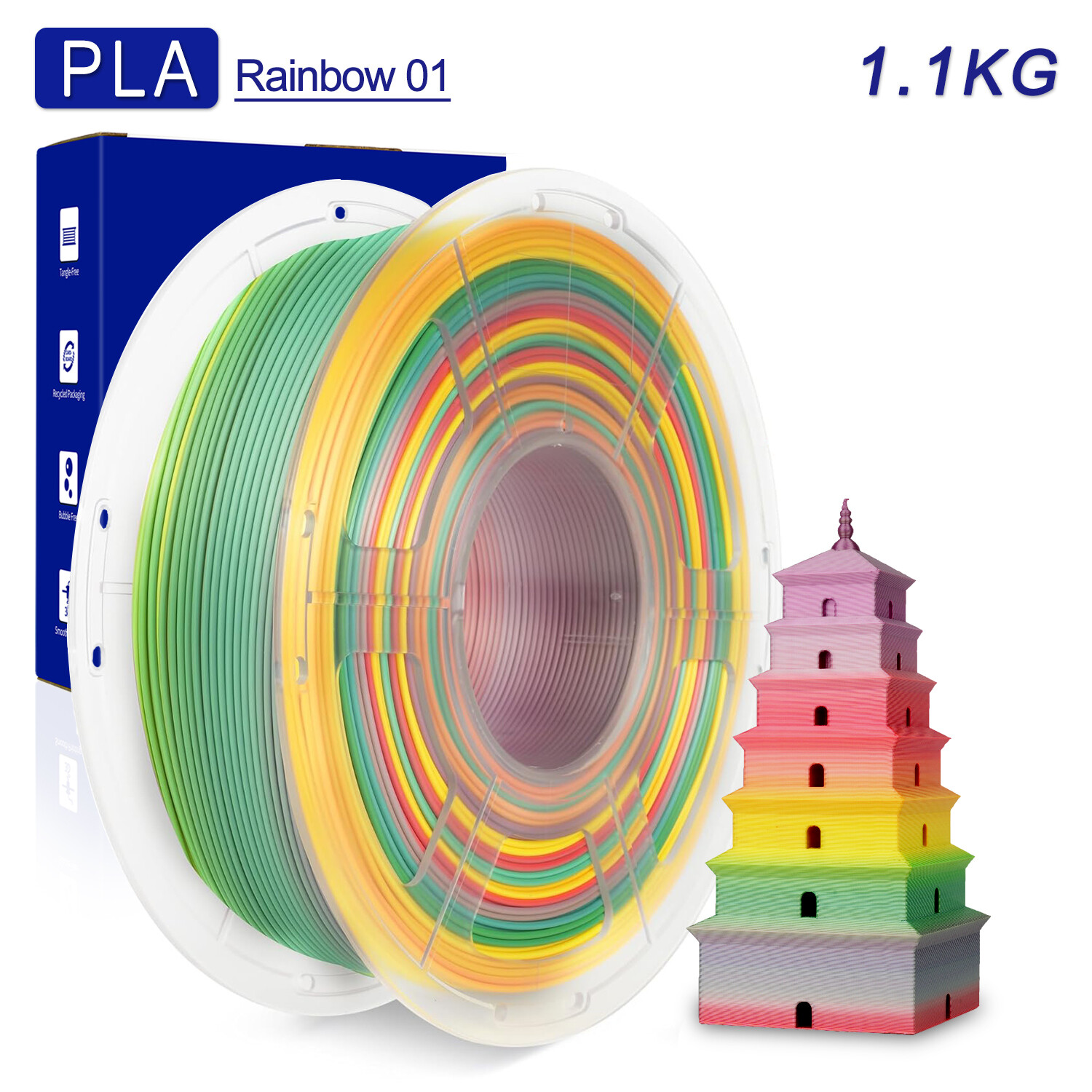 JAYO 1.1KG PLA Matte Dual-color 1.75mm FDM 3D Printer Filament Low Shrinkage