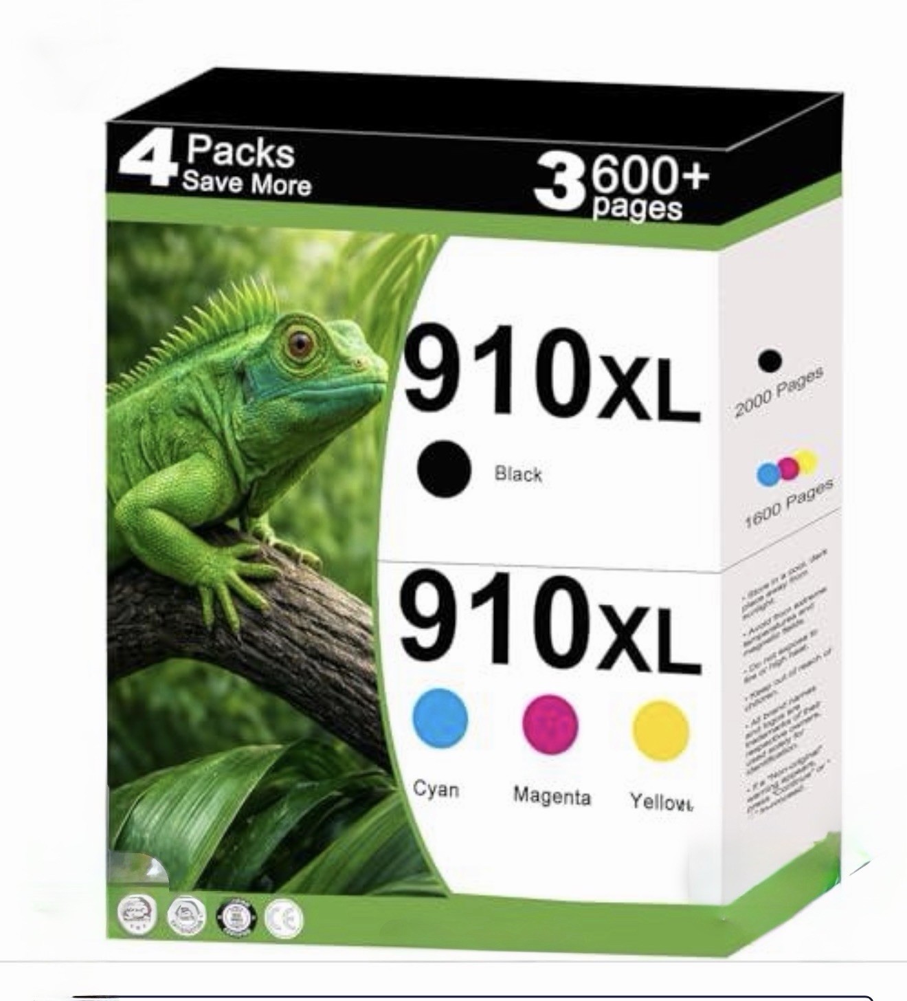 910XL High Yield Ink 4-Pack Black Cyan Magenta Yellow – Fits OfficeJet