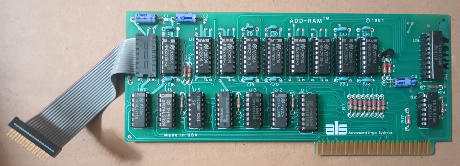 Apple II II+ 16K RAM Language ALS ADD-RAM Card Tested Working