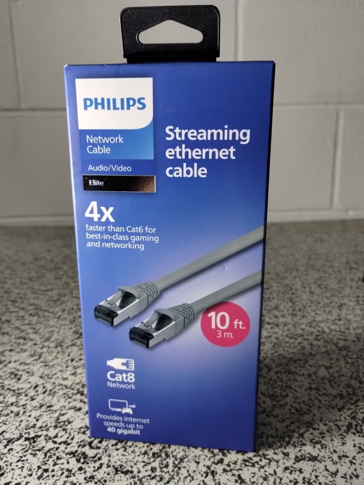 Philips Cat8 Network Cable 40GPS 10ft - Streaming Gaming - OPEN BOX 