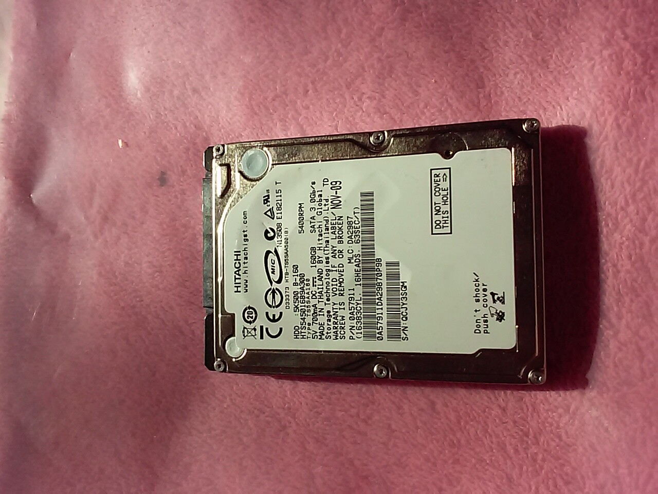 HTS545016B9A300 5K500.B-160 HITACHI HARD DRIVE 160GB    
