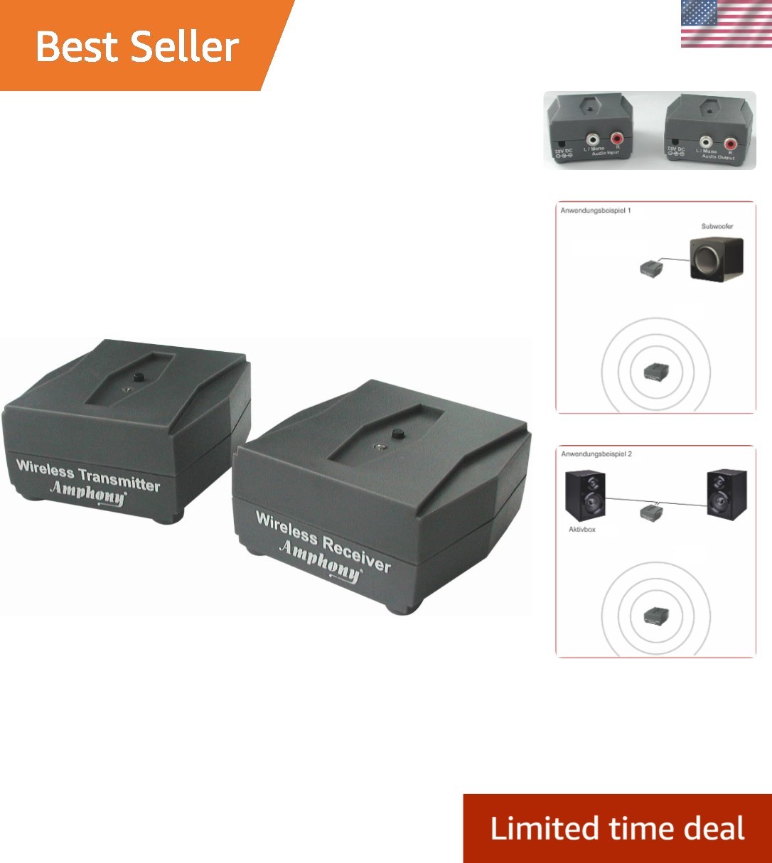 High-Fidelity iFinity Wireless Transmitter & Receiver for Surround Sound Systems