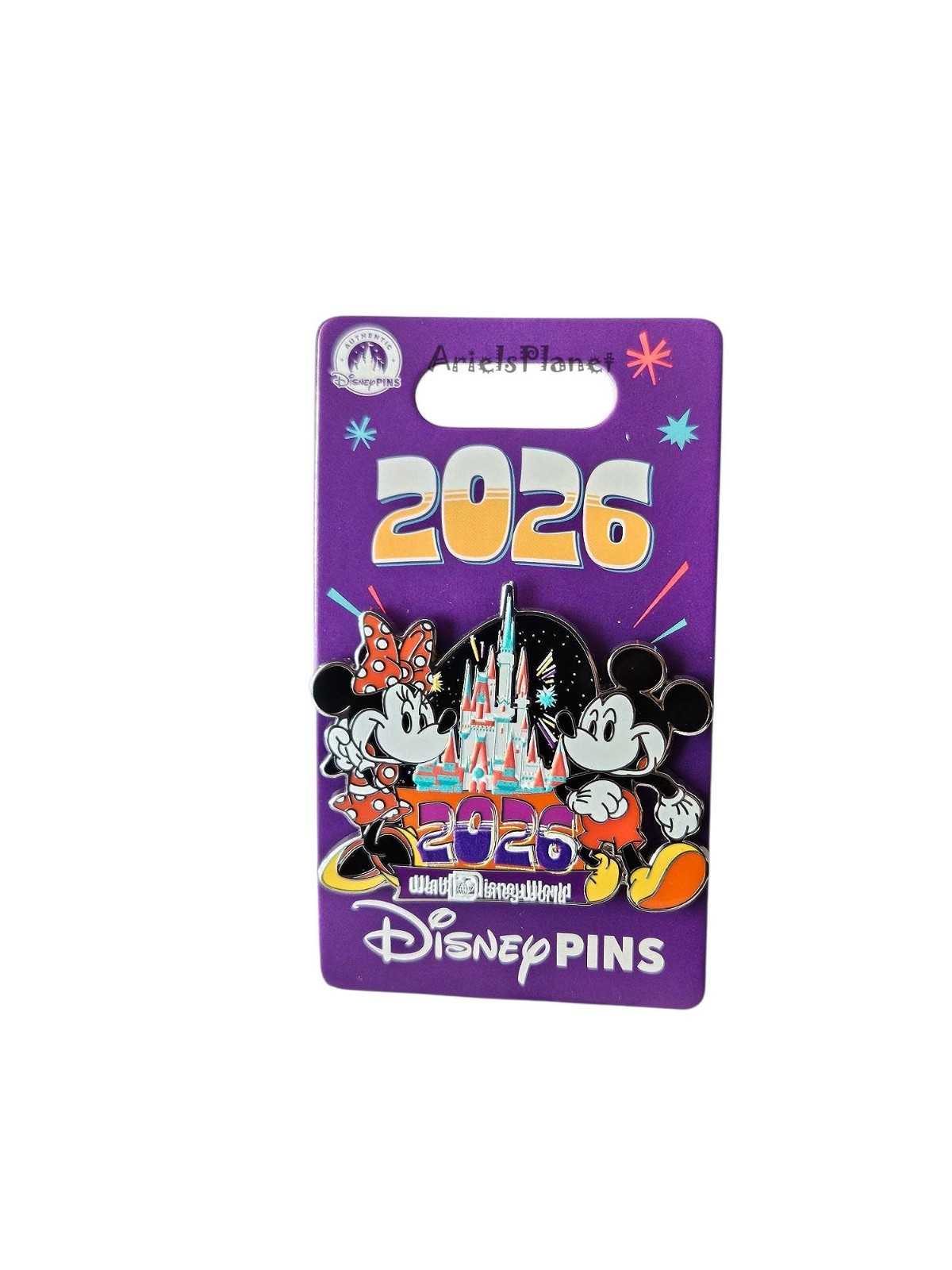2026 Walt Disney World Parks Mickey & Minnie Mouse Cinderella Castle Pin