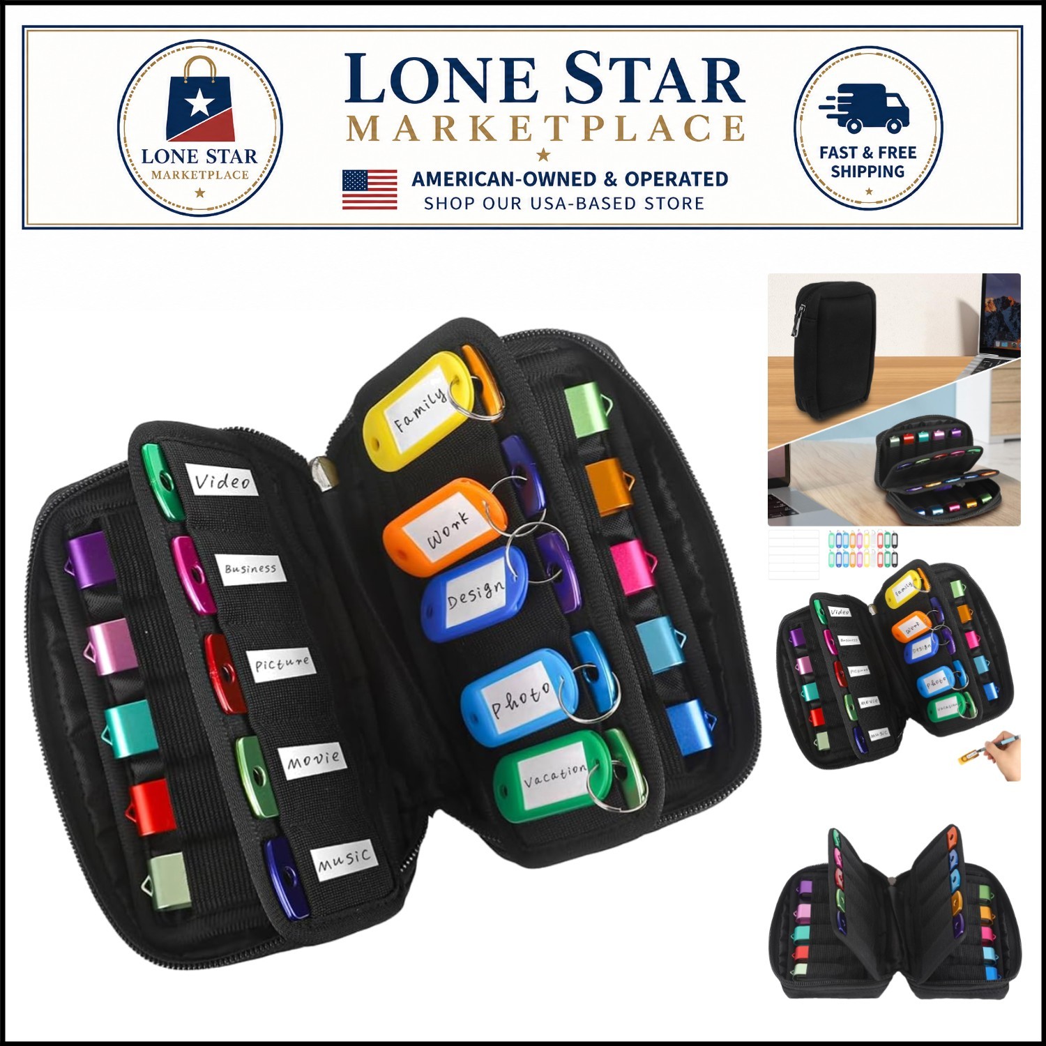 Elegant Neoprene USB Organizer Case – Perfect for Memory Sticks & Jump Drives