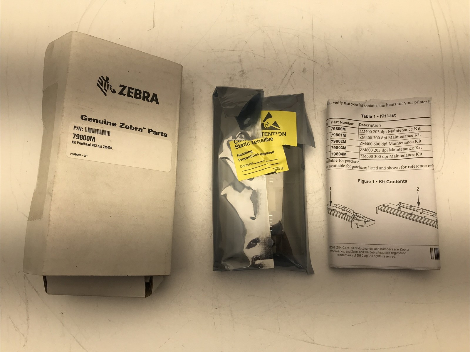 Genuine Zebra Parts 79800M ZM400 203 dpi Maintenance Kit Printhead