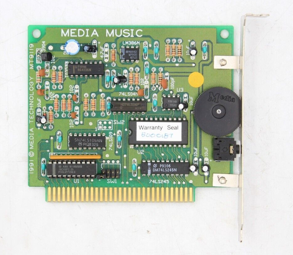 MEDIA TECHNOLOGY MT9119 LM386N Sound Card Soundcard DRIVER VINTAGE Retro RARE